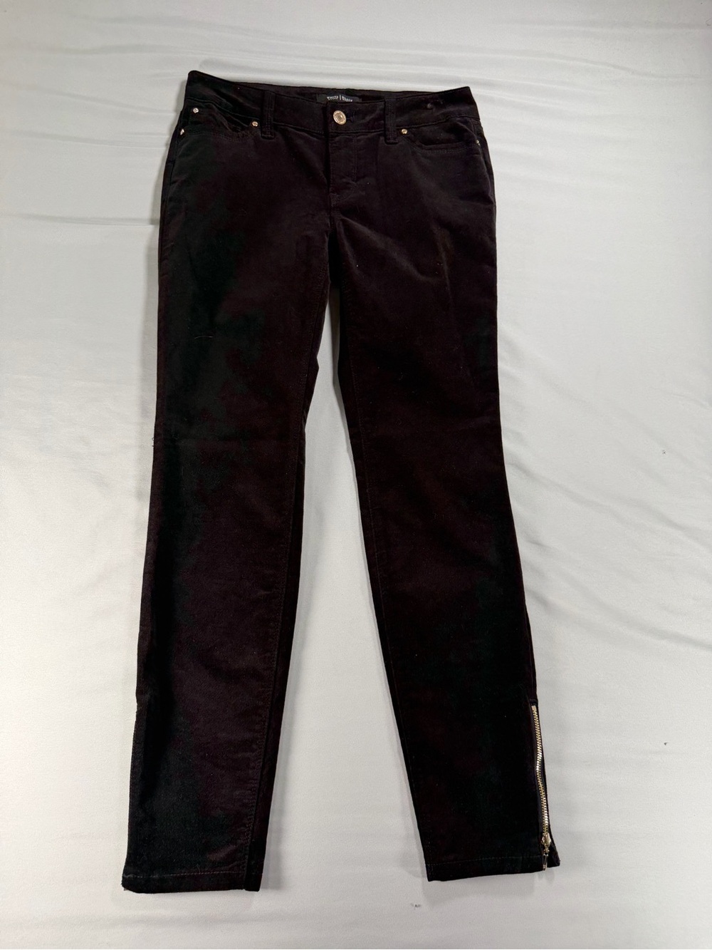White House Black Market Corduroy Skinny Pants 00S Ankle Zip Blackberry #1085